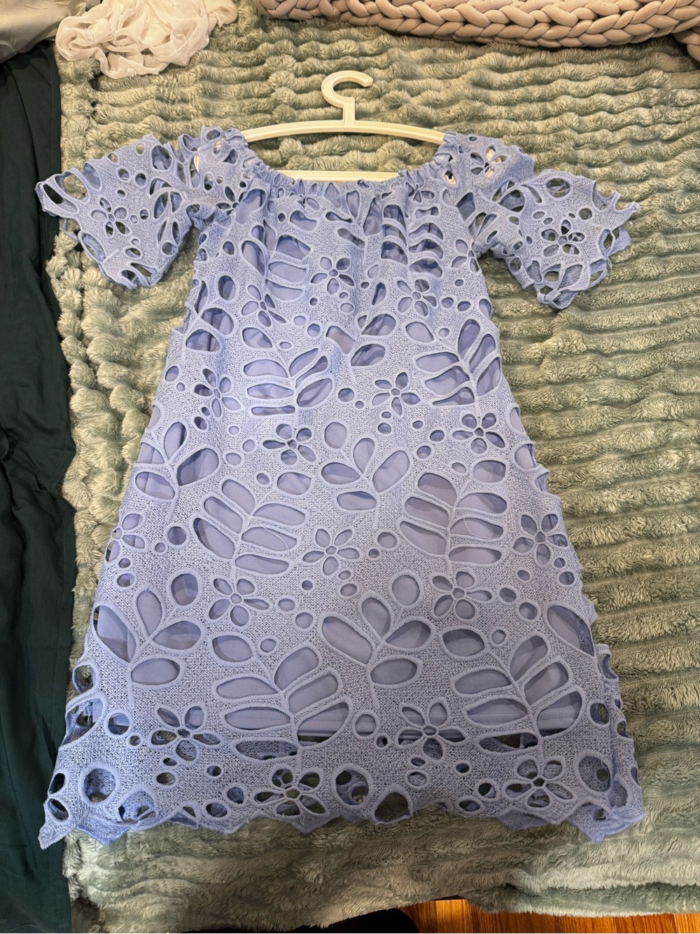Pretty Garden Women’s Lavender Eyelet Off-Shoulder Casual Dress